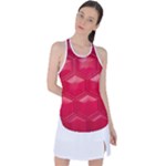Red Textured Wall Racer Back Mesh Tank Top