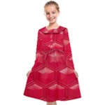 Red Textured Wall Kids  Midi Sailor Dress