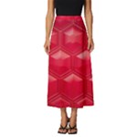 Red Textured Wall Classic Midi Chiffon Skirt