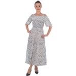 Plaster Background Floral Pattern Shoulder Straps Boho Maxi Dress 