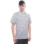 Plaster Background Floral Pattern Men s Polo Tee