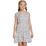 Plaster Background Floral Pattern Kids  Sleeveless Tiered Mini Dress