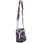 Purple Flower Pattern Shoulder Strap Belt Bag