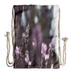 Purple Flower Pattern Drawstring Bag (Large)