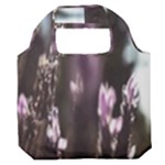 Purple Flower Pattern Premium Foldable Grocery Recycle Bag