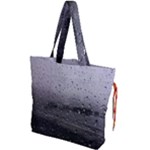 Rain On Glass Texture Drawstring Tote Bag