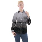 Rain On Glass Texture Women s Long Sleeve Pocket Shirt