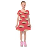 Stackable Chips In Lines Kids  Short Sleeve Velvet Dress