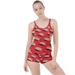 Stackable Chips In Lines Boyleg Tankini Set 