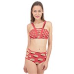 Stackable Chips In Lines Cage Up Bikini Set