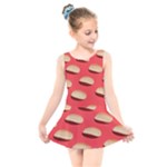 Stackable Chips In Lines Kids  Skater Dress Swimsuit