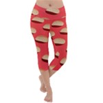 Stackable Chips In Lines Lightweight Velour Capri Yoga Leggings