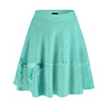 Teal Brick Texture High Waist Skirt