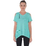Teal Brick Texture Cut Out Side Drop Tee