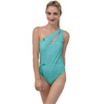Teal Brick Texture To One Side Swimsuit