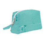 Teal Brick Texture Wristlet Pouch Bag (Medium)