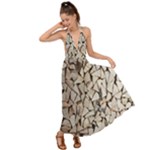 Texture Pattern Design Backless Maxi Beach Dress