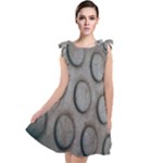 Texture Pattern Wallpaper Tie Up Tunic Dress