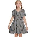 Texture Pattern Wallpaper Kids  Short Sleeve Tiered Mini Dress