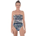 Texture Pattern Tie Back One Piece Swimsuit