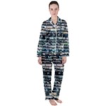 Texture Pattern Women s Long Sleeve Satin Pajamas Set	
