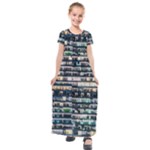 Texture Pattern Kids  Short Sleeve Maxi Dress