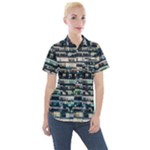 Texture Pattern Women s Short Sleeve Pocket Shirt