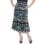 Texture Pattern Midi Mermaid Skirt