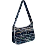 Texture Pattern Zip Up Shoulder Bag
