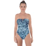 Texture Reef Pattern Tie Back One Piece Swimsuit