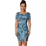 Texture Reef Pattern Fitted Knot Split End Bodycon Dress