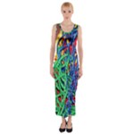 Thread Texture Pattern Fitted Maxi Dress