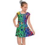 Thread Texture Pattern Kids  Cap Sleeve Dress