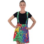 Thread Texture Pattern Velvet Suspender Skater Skirt