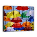 Umbrellas Colourful Canvas 14  x 11  (Stretched)