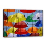 Umbrellas Colourful Canvas 18  x 12  (Stretched)