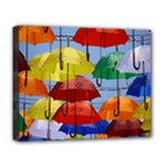 Umbrellas Colourful Deluxe Canvas 20  x 16  (Stretched)
