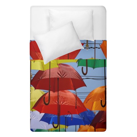 Umbrellas Colourful Duvet Cover Double Side (Single Size) from UrbanLoad.com