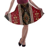 Uzbek Pattern In Temple A-line Skater Skirt