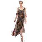 Uzbek Pattern In Temple Maxi Chiffon Cover Up Dress
