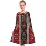 Uzbek Pattern In Temple Kids  Midi Sailor Dress