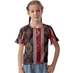 Uzbek Pattern In Temple Kids  Cuff Sleeve Scrunch Bottom Tee