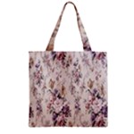 Vintage Floral Pattern Zipper Grocery Tote Bag