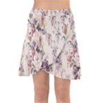 Vintage Floral Pattern Wrap Front Skirt