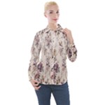 Vintage Floral Pattern Women s Long Sleeve Pocket Shirt