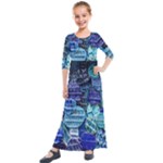 Wallpaper Design Pattern Kids  Quarter Sleeve Maxi Dress