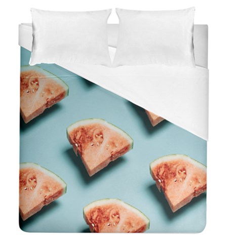 Watermelon Against Blue Surface Pattern Duvet Cover (Queen Size) from UrbanLoad.com