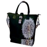 White Flower Buckle Top Tote Bag