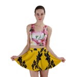 Yellow Regal Filagree Pattern Mini Skirt