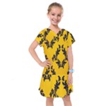 Yellow Regal Filagree Pattern Kids  Drop Waist Dress